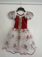 Floral Red Ballet Costume. Size: Child  s Medium; Brand: Revolution Dancewear