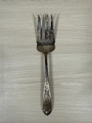 Floral Engraved S.Kirk & Son Sterling small Meat Serving Fork 8" 80g