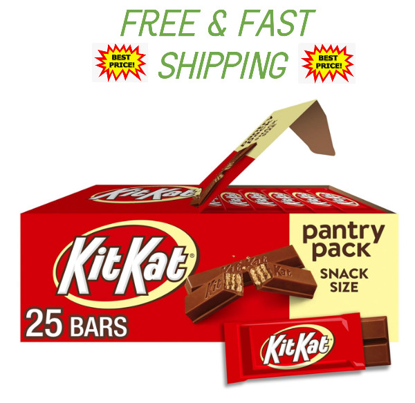 (25 Pieces)KIT KAT Milk Chocolate Wafer Snack Size, Candy Pantry Pack, 12.25 oz
