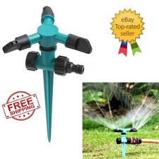 Garden Sprinkler Rotating Lawn Yard | 360 Automatic Three Fork Irrigation UK