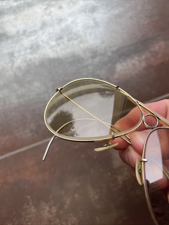 1960’s Vintage RAY BAN aviator Bausch & Lomb B&L Lunettes De Soleil Sunglasses - Photo 2/4