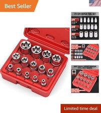 14-piece E-torx Socket Set - Female Torx Socket Set Ultimate Torque Star So...