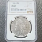 1904 Morgan Silver Dollar $1 NGC MS63 New Orleans Uncirculated