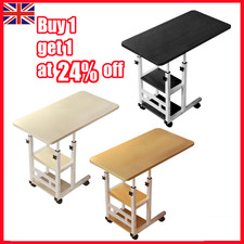 Large Height Adjustable Mobile Over Bed Table Foldable Over bed Laptop Tray Desk