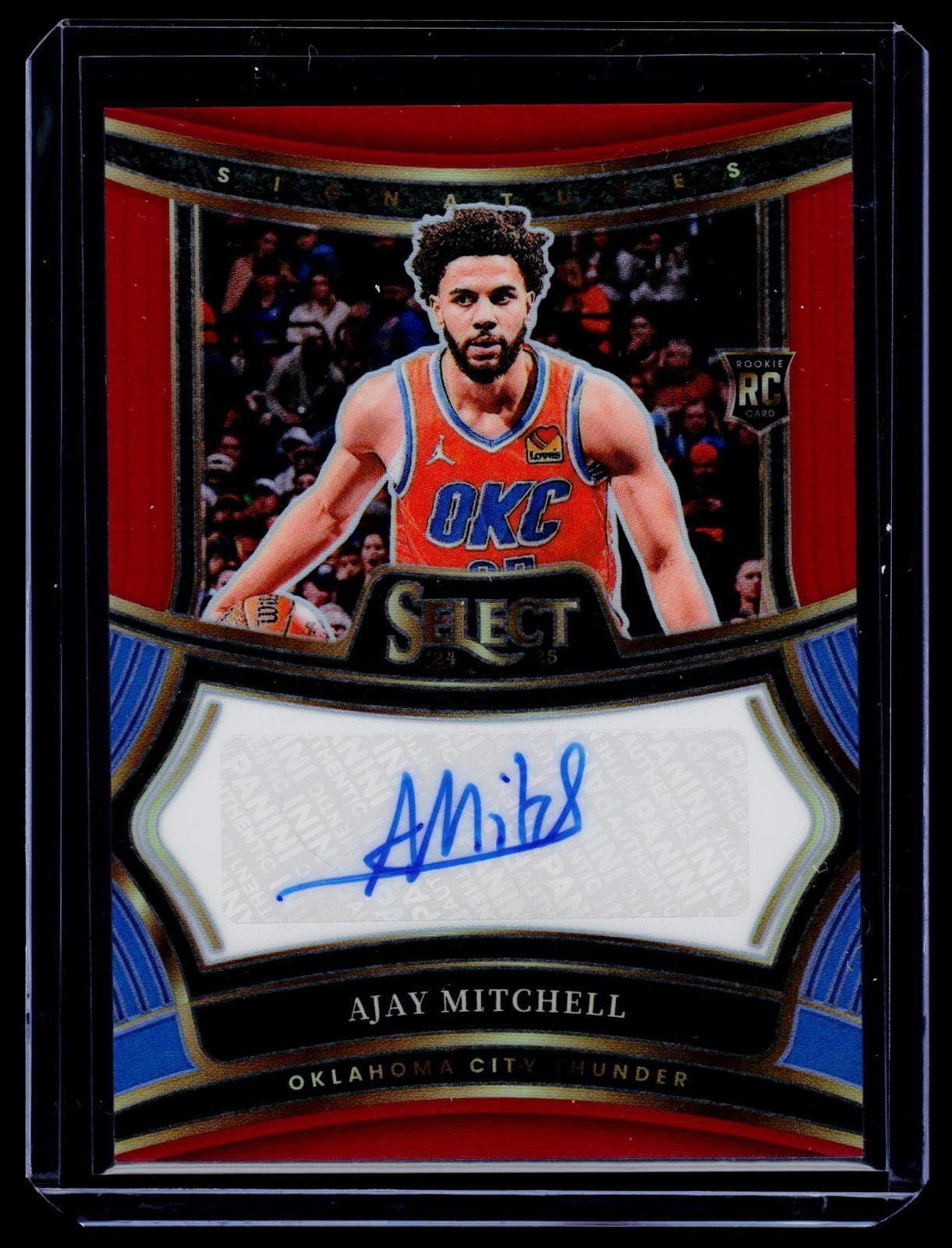 2024-25  Panini Select Basketball Ajay Mitchell Rc Red Auto /99