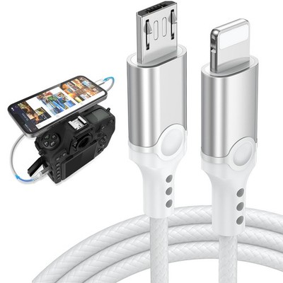 for Lightning to Micro USB Adapter Cable MFi-Certified for iPhone 14 13 12 11...