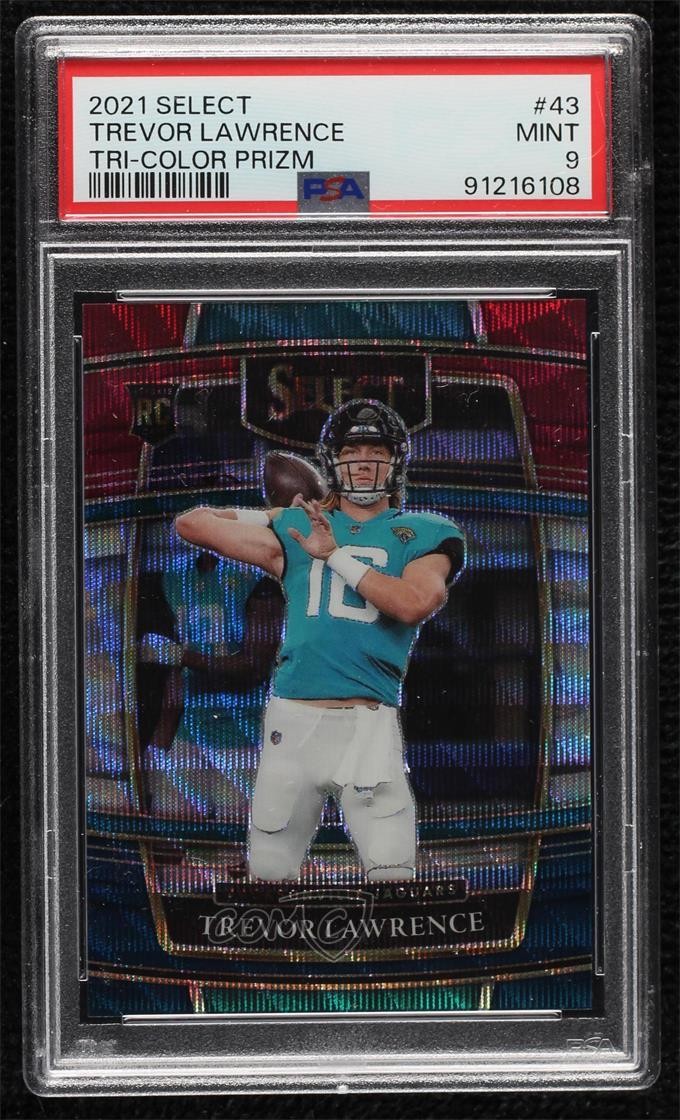 2021 Panini Select Concourse Tri-Color Prizm /249 Trevor Lawrence PSA 9 MINT lz7