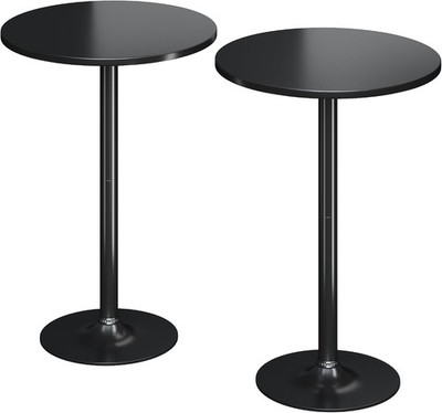 Round Bistro Pub Table Modern Style Metal Base MDF  Cocktail Bar Table Counter