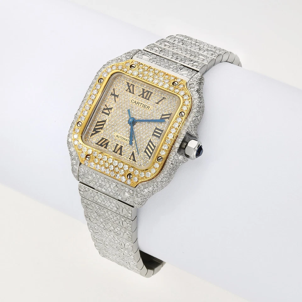 Reloj Cartier Santos WSSA0018 40 mm automático SS con esfera de bisel de diamantes de repuesto Foto 4 de 4