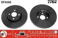 2X TRW Bremsscheibe DF4366 FüR Toyota Corolla Verso VVT ZZE121_ ZZE121R ZZE122_