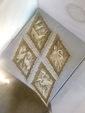 Burwood Bird Wall Hanging Plaque Swan Egret Duck Dove Diamond Homco 1973 Set 521