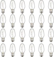 24 Pack C7 Night Light Bulbs, 15 Watt Night Light Bulbs Dimmable, E12 Candelabra