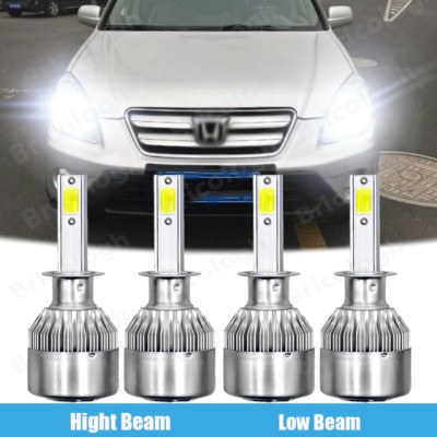 4x C6 LED Headlight High Low Beam Combo 8000K Bulbs For Honda CR-V 2005 2006 CRV