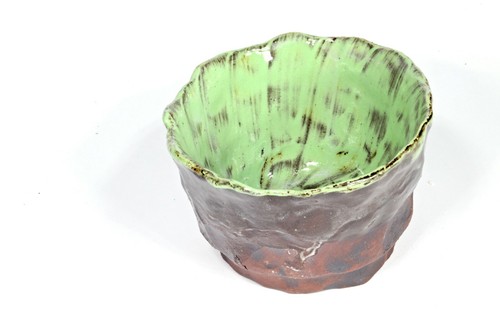 Skulptur Teeschale "Green Tea" Unikat Keramik Prof.em Loeschner-Gornau BG8 - Picture 6 of 9