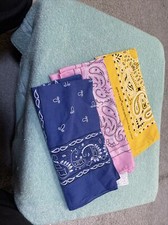 Bandanas 100 Cotton Headbands 3 Different Colors 20 X 20