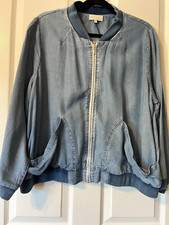 Dept. 222 Blue Wash Denim Lightweight Long Sleeve Elastic Cuff/waist Jacket 1x