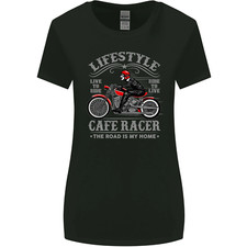 Lifestyle Cafe Racer Biker Motorcycle Womens Wider Cut T-Shirt