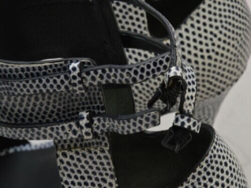 ALEXANDER WANG Sandals Ankle Strap Heels Size 37 Black and White - Picture 4 of 9