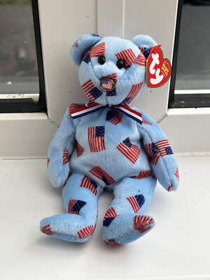 TY: Union, the USA Stars & Stripes Flag Bear, Retired Beanie Baby, Neu