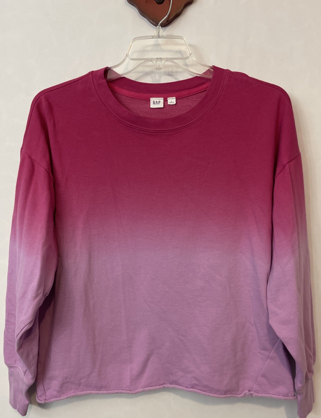 Gap Womens Large Pink Ombré Pullover Oversized Co… - image 1