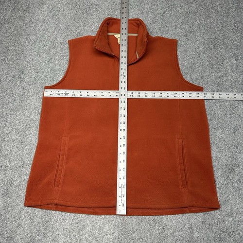 Woolrich Women Size Large Orange Fleece Vest Full Zip Pockets Firefly - Picture 2 of 13