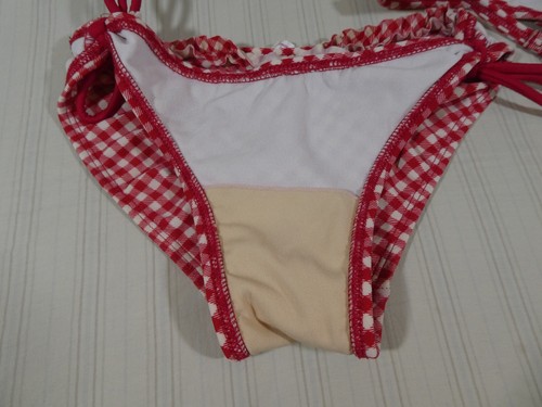 Vintage Y2K Xhilaration Girls Sz S 6X Bikini Set Red Checkered 2000s H1 - Picture 9 of 13