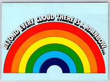 c1980s Beyond Every Cloid is a Rainbow Motivational Positive Vintage Postcard