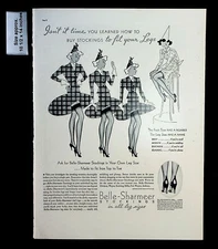 1937 Belle-Sharmeer Stockings Legs Women Fashion Clothing Vintage Print Ad 32355