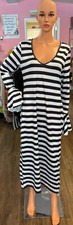 NWT Black and White Striped Bell Sleeved Dress Size:1X