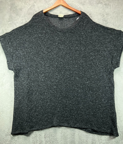Fantastic Fawn California Womens 3XL Gray Tops Chunky Knit Short Sleeve Ladies