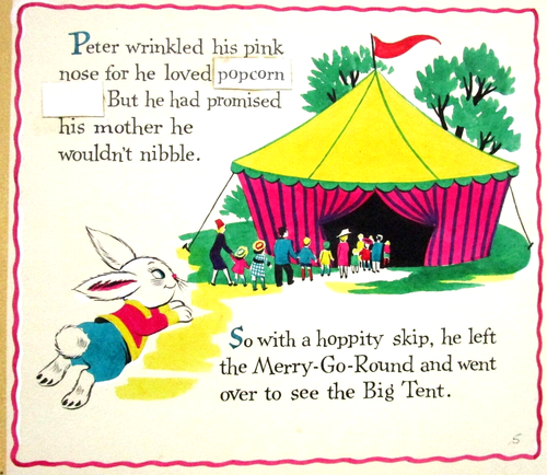 1972 PETER RABBIT CIRCUS DOLLIE TINGLE ORIGINAL drawing art BOOK PAINTING tent - Picture 4 of 4