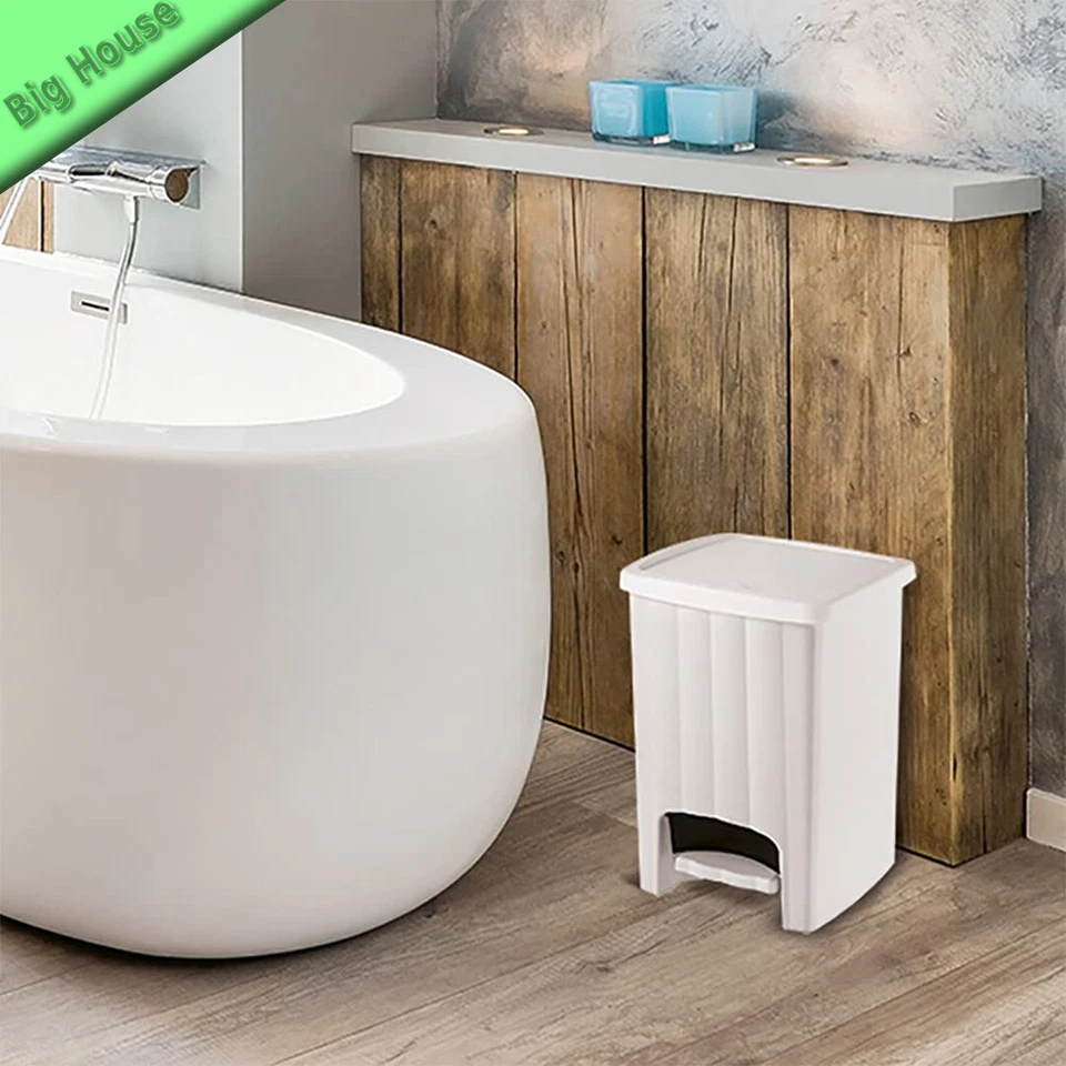 Cestino Piccolo con Pedale per Scrivania Bagno Cucina Camera da Letto 20 L - Immagine 2 di 4