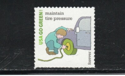 #ad #ad 4524p * MAINTAIN TIRE PRESSURE * GO GREEN * U.S. Postage Stamp MNH $1.29