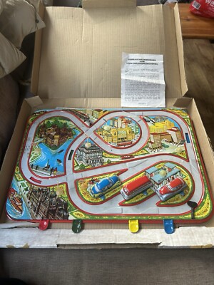 60er Jahre Vintage Westdeutsches Blechauto Uhrwerk Verkehrsspiel