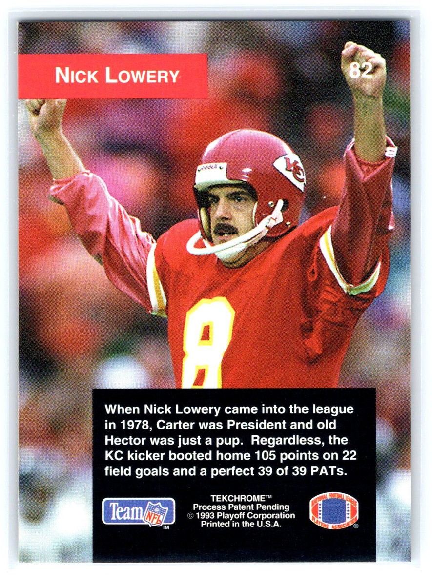 1993 Playoff Football #82 Nick Lowery Kansas City Chiefs | eBay