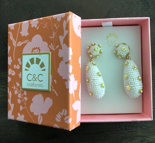C&C California Drop Beaded Floral Earrings - New