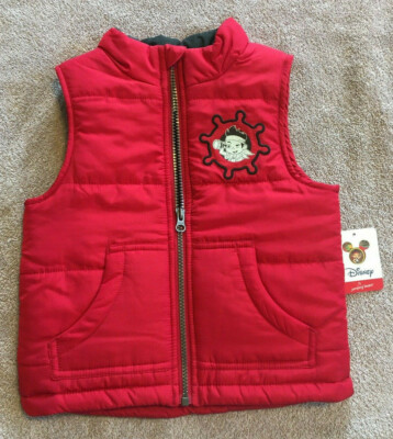 *NWT* Disney Jumping Beans Pirate Skull Bones Red Vest Shell Size 2T (B16)