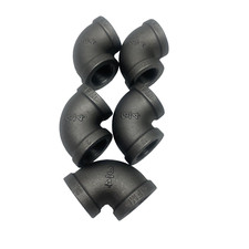 LOT OF 5 - 90 DEGREE ELBOW FITTING MALLEABLE IRON 3/4''