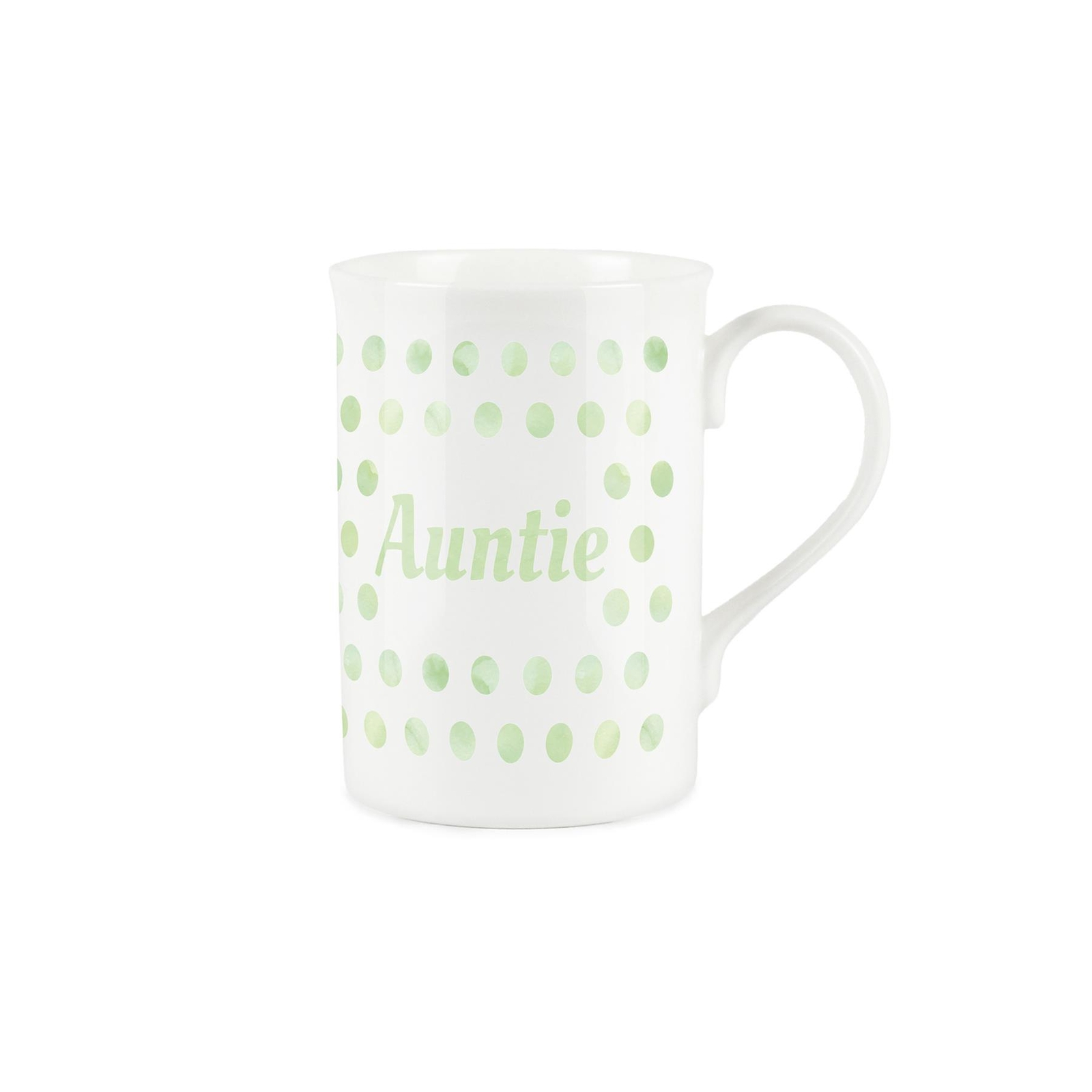 Auntie Mug - Polka Dots Green Bone China Tea/Coffee Gift for Aunties