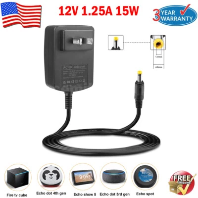Adapter Charger For Amazon Echo Dot 3rd Gen 4th Gen Alexa Echo Spot Fire TV Cube