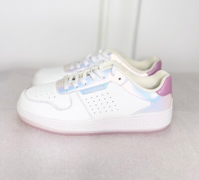 NEW Nautica White Pink Big Girls Size Sneakers Athletic Shoes