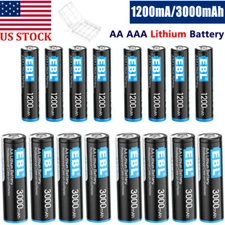 AA AAA 1200/ 3000mAh Lithium Batteries 1.5V Long Lasting + Box Exp.2033 lot