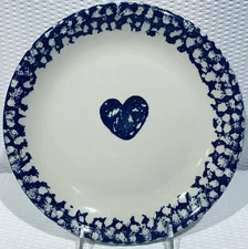 (1) ~ Tienshan Pottery Folk Craft Hearts 10 1/4” Dinner Plate