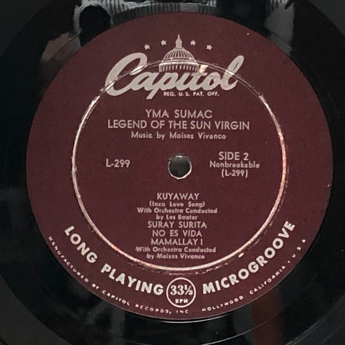 Yma Sumac/Moises Vivanco-Legend Of The Sun Virgin-Capitol 299-10 INCH EXOTICA - Imagen 4 de 4