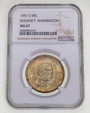 1951-S 50C Booker T. Washington Commemorative Half Dollar NGC MS-67