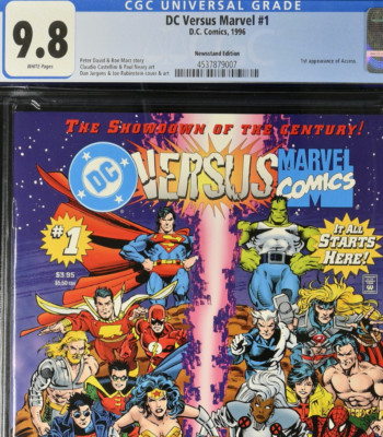 DC VERSUS MARVEL #1   CGC 9.8 NEWSSTAND 1996 1st App. Access Jurgens Rubinstein