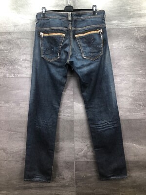 DIESEL Slammer Embroidered Zipper Pocket Dragon Denim Jeans Size
