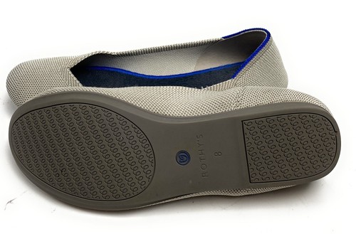 Zapatos de ballet planos cómodos punta redonda Rothys para mujer EE. UU. gris sin cordones talla 7,5 - Imagen 6 de 7