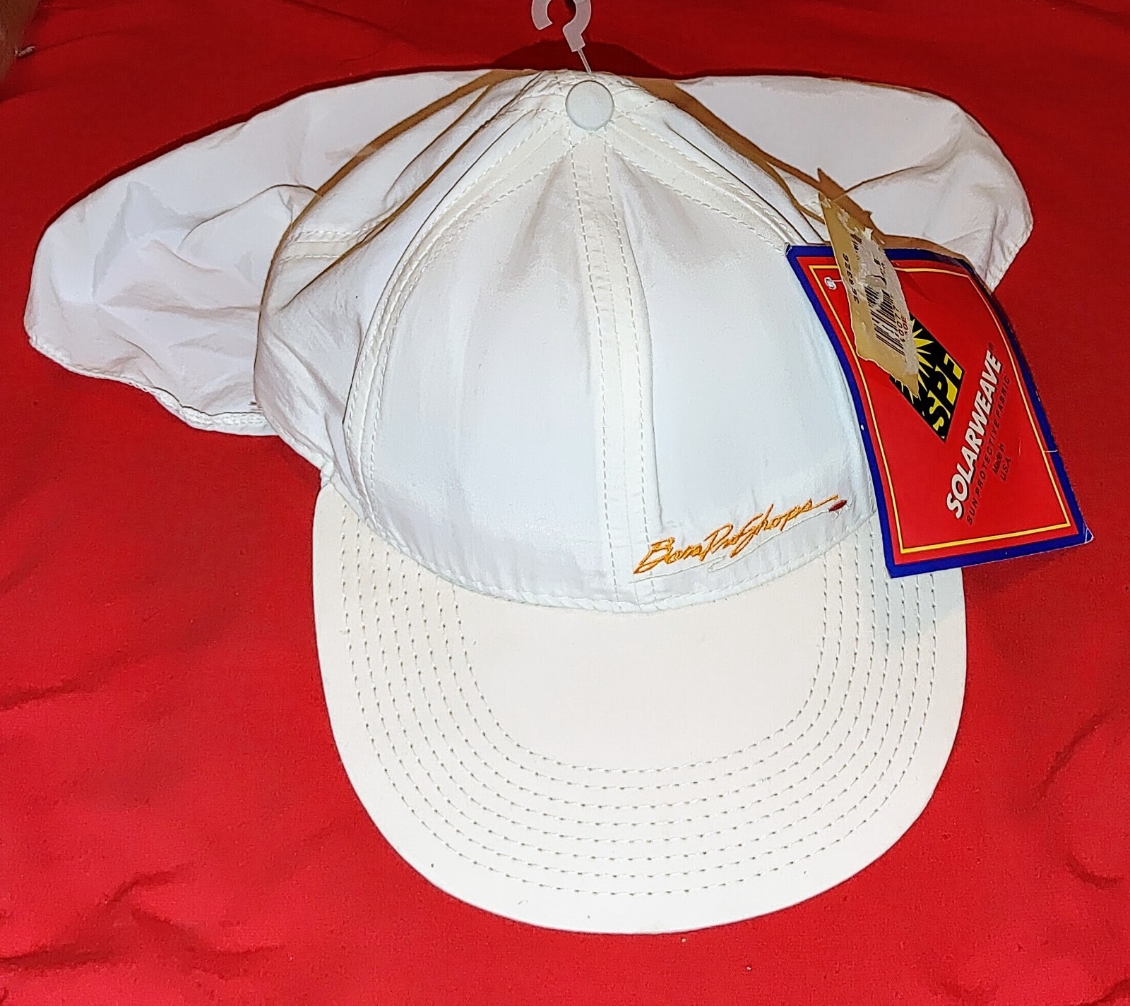 SUPER RARE Vintage Bass Pro Shops Hat With Attached Neck Cover Protector Flap