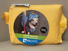 21) RC Pet Products Packable Dog Rain Poncho Jacket Yellow Various Sizes NEW!
